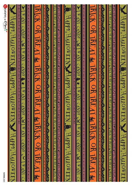 Paper Designs Trick or Treat Stripes Rice Paper