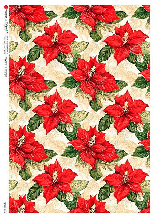 Paper Designs Repeating Poinsettias Rice Paper