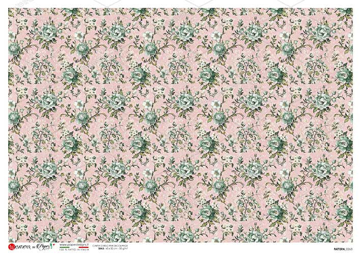 Paper Designs Pink and Green Small Forals Rice Paper