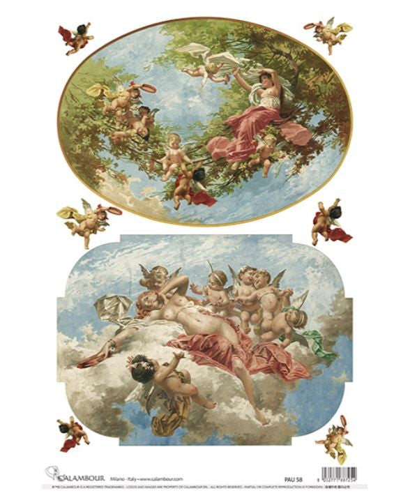 Calambour Cherub Fresco Ovals