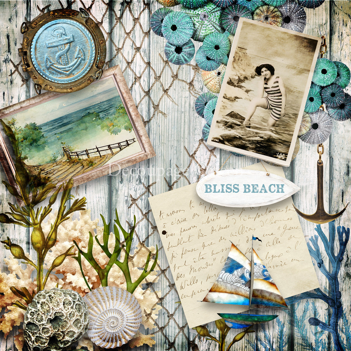 Decoupage Queen Seaside Greetings Scrapbook Set