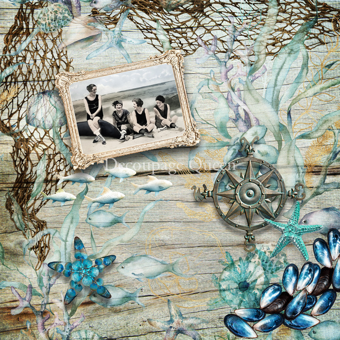Decoupage Queen Seaside Greetings Scrapbook Set