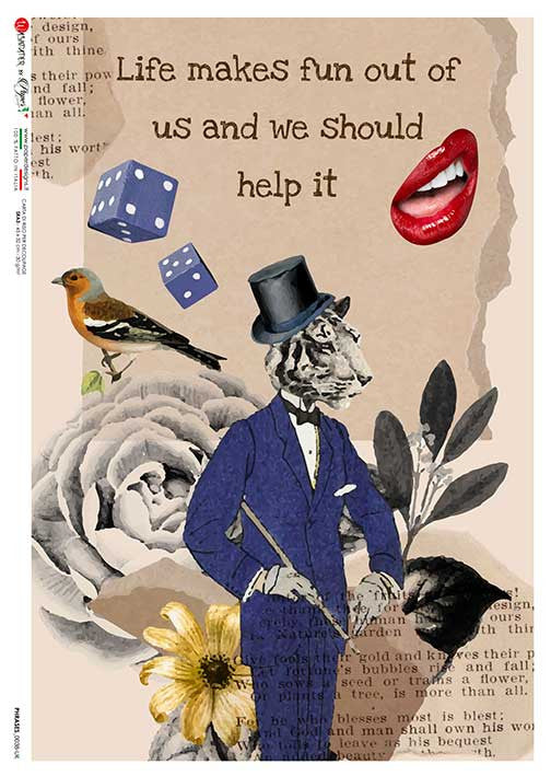 Paper Designs Rice Paper Life Makes Fun of Us PD PHRASES 0038