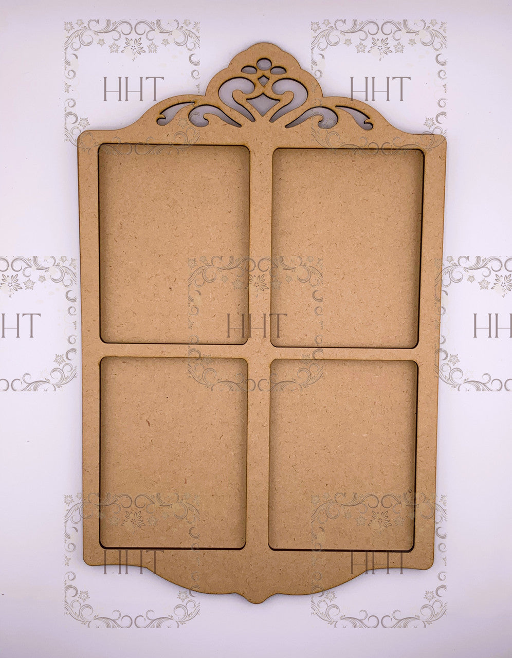 MDF Rectangular Plaque with Four Panes