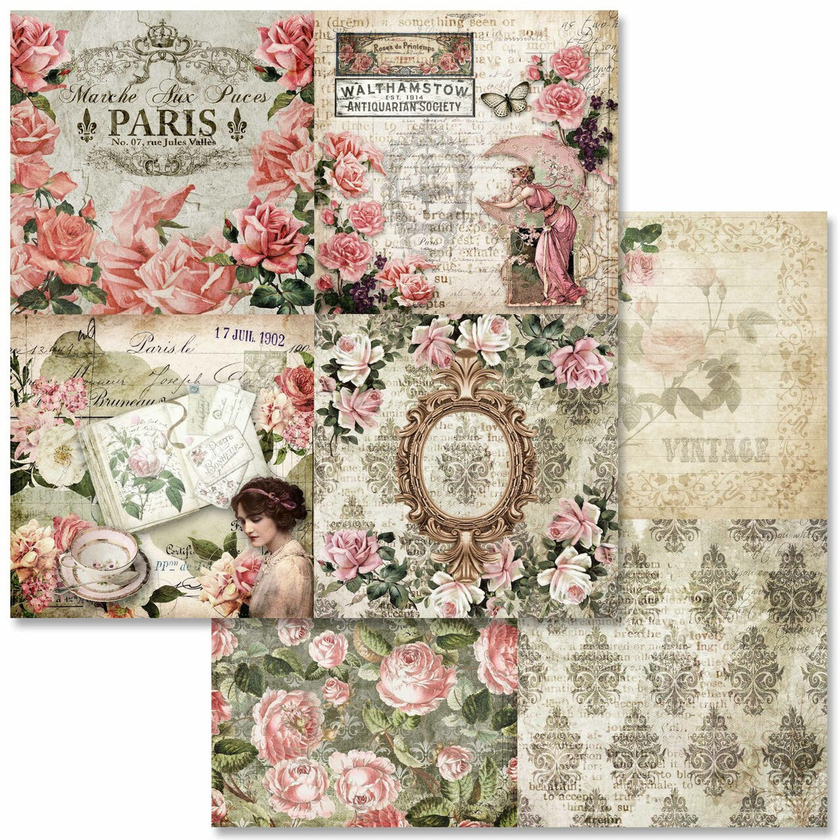 Antique Roses Scrapbook Set