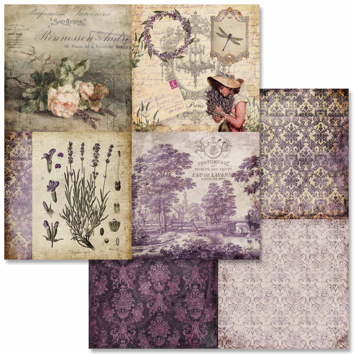Vintage Lavender Scrapbook Set