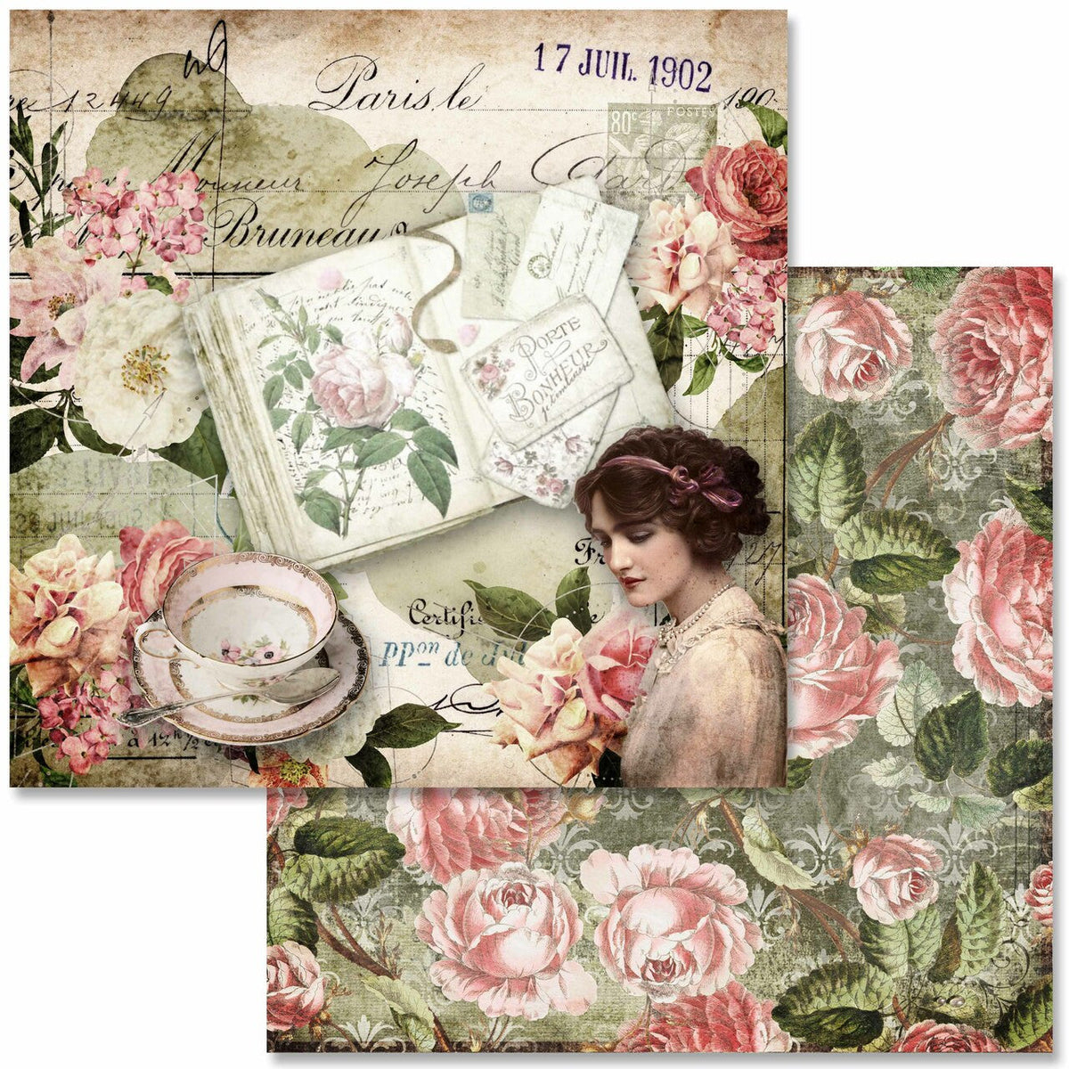 Antique Roses Scrapbook Set