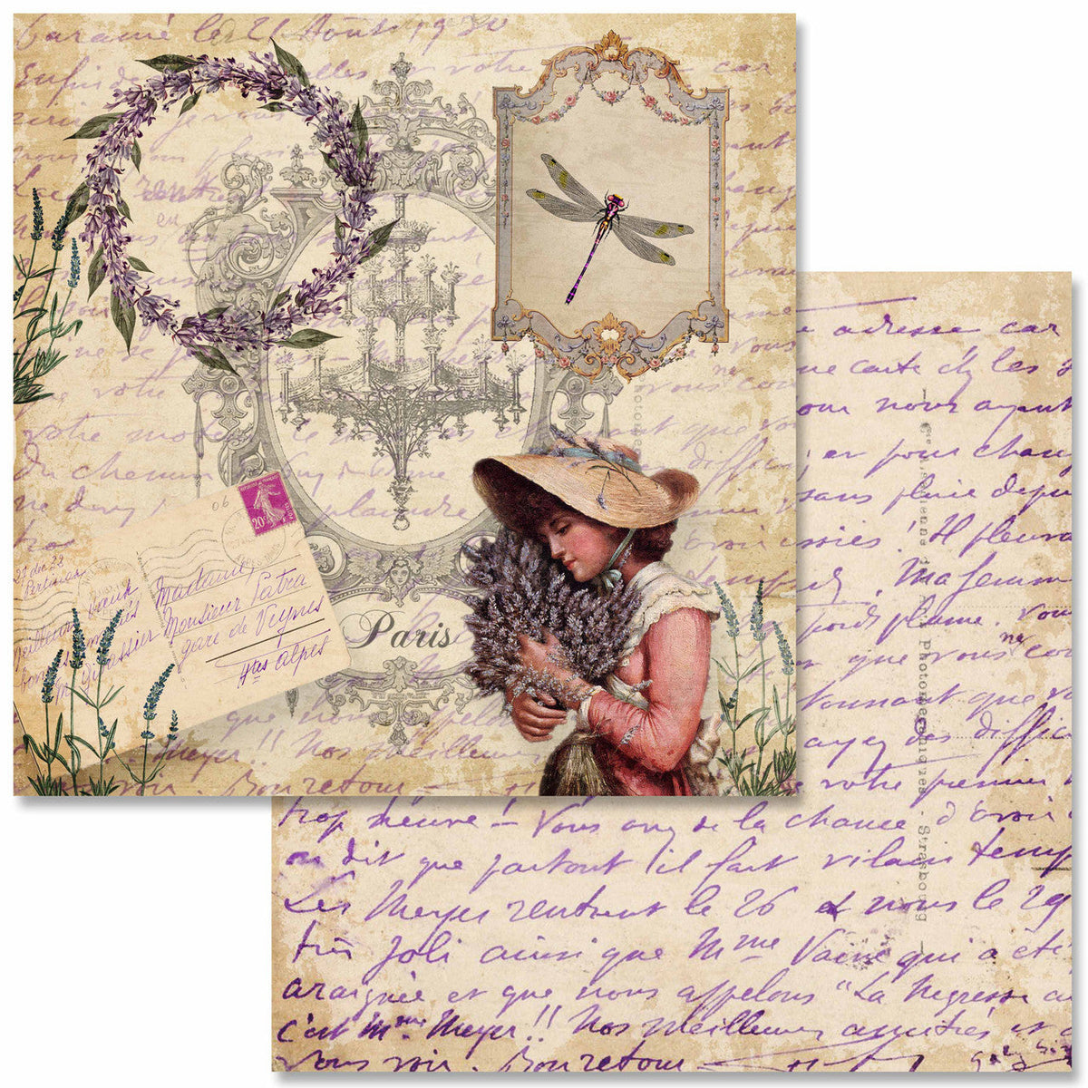 Vintage Lavender Scrapbook Set