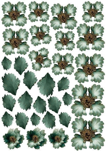 Lablanche 3D Flowers (Pine Green)
