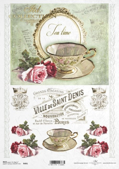 ITD Collection Teacups French Theme R0491