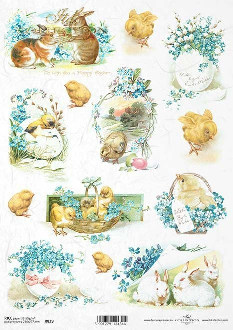 ITD Collection Easter Chicks and Forget Me Nots