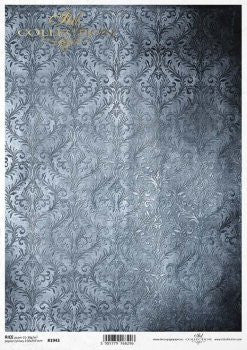 ITD Collection Washed Navy and Silver Pattern