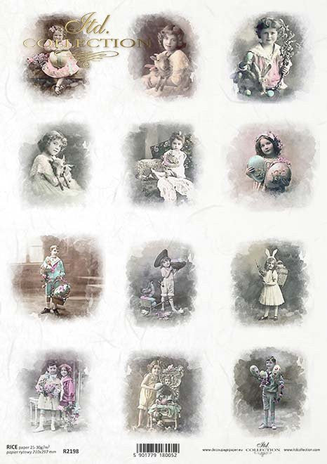 ITD Collection Easter Children Mini Scenes A4 Rice Paper