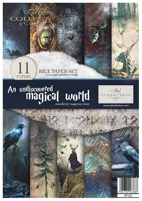 ITD Collection Rice Paper Pack of 11 A4 Undiscovered Magical World