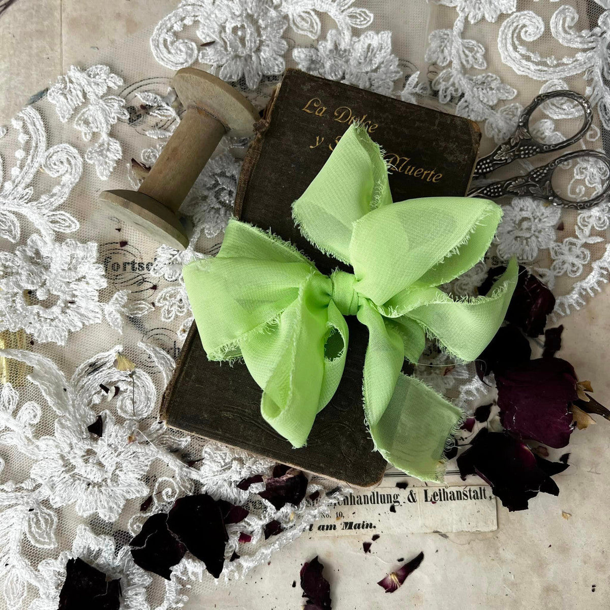 Silk Chiffon Ribbon Light Green