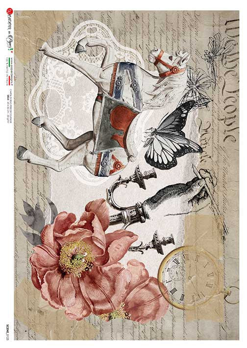 Paper Designs Horse Ephemera Collage