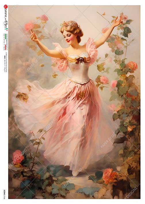 Paper Designs Arms Raised Ballerina Princess Rice Paper