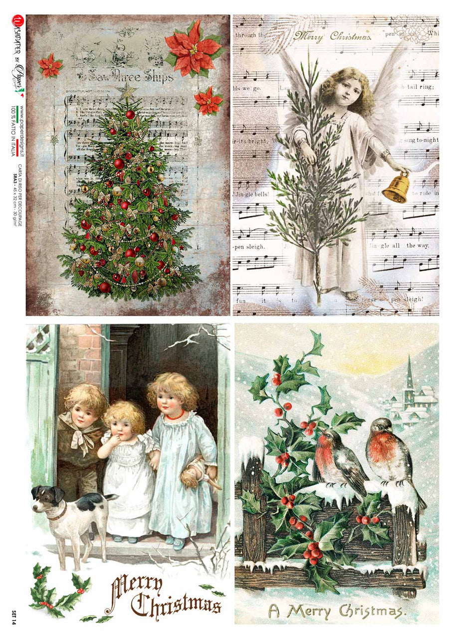 Paper Designs Christmas Scenes Four Pack Rice Paper