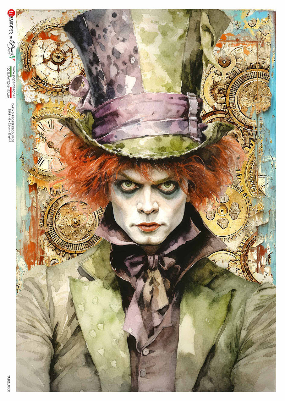 Paper Designs Green Mad Hatter Rice Paper