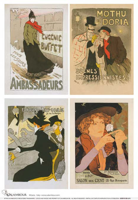 Calambour Vintage Posters Salon de Cent 4 Pack A3 Rice Paper