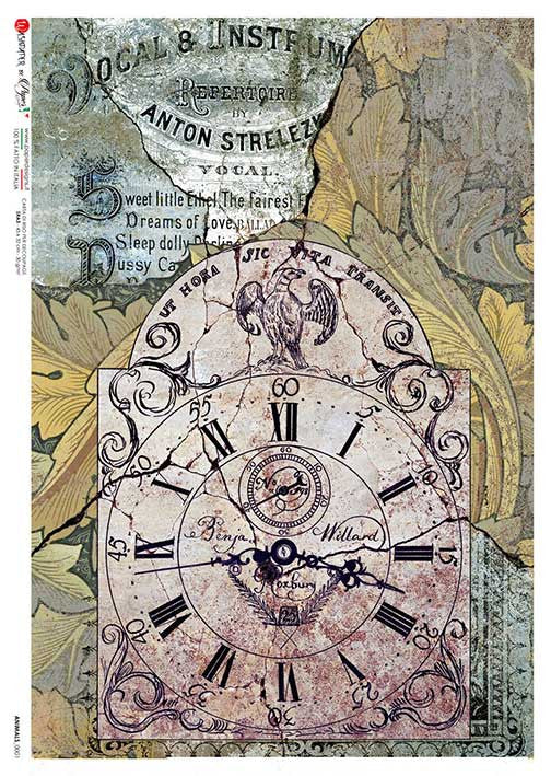Paper Designs Rice Paper Parisian Clock PD TIME 0035