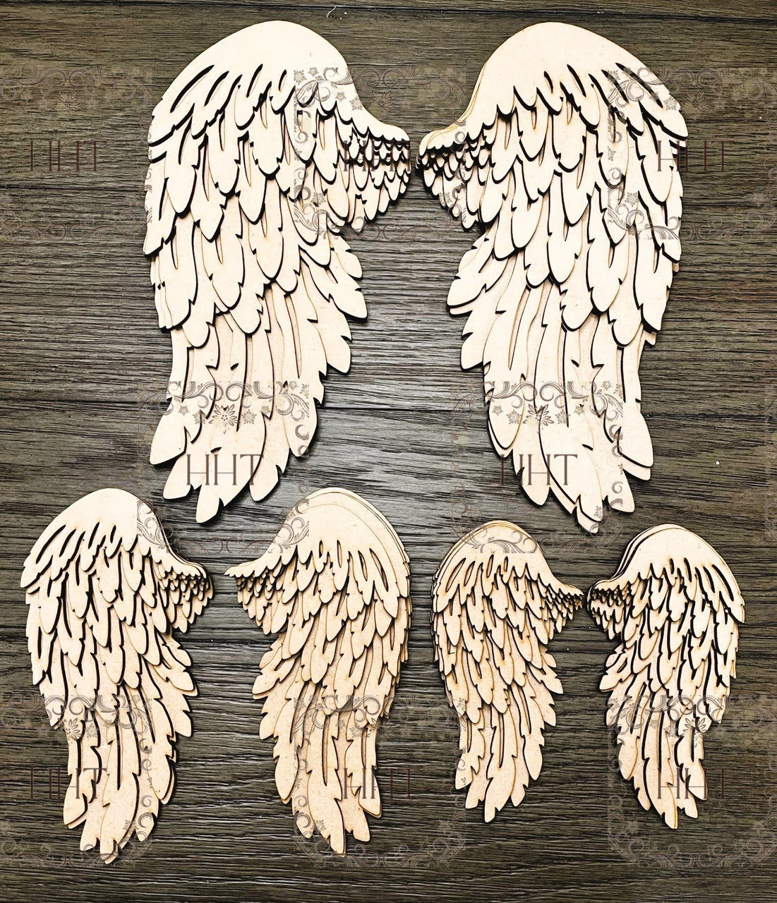 Handcrafted Holiday Traditions Layered Medium 6" MDF Wings