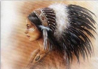Paper Designs Native American Woman Profile