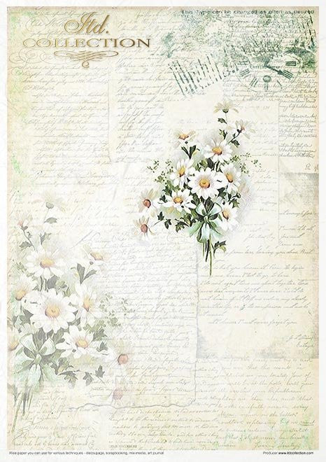 ITD Collection Rice Paper Pack Flower Post White