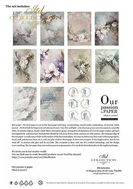 ITD Collection Rice Paper Pack of 11 A4 Winter Love Story