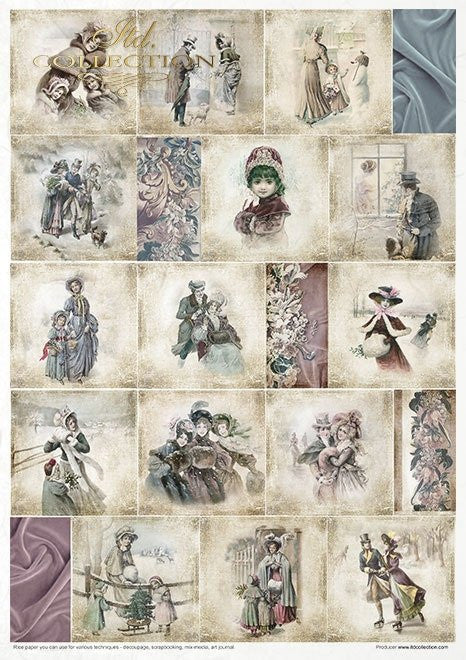 ITD Collection Rice Paper Pack of 11 Vintage Advent Calendar