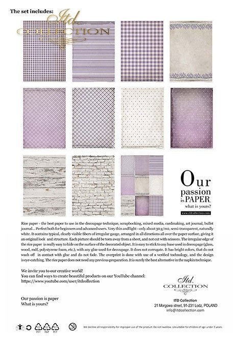 ITD Collection Provence Scented with Lavender 11 Pack Rice Paper