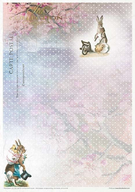 ITD Collection Rice Paper Pack of 11 A4 Easter Bunny