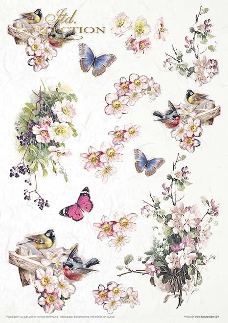 ITD Collection Rice Paper Pack of 11 A4 Rosy Summertime