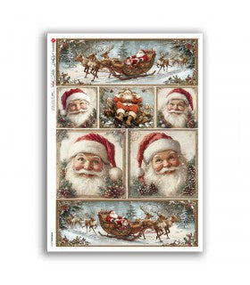 Victorian Santa and Sleigh Collage