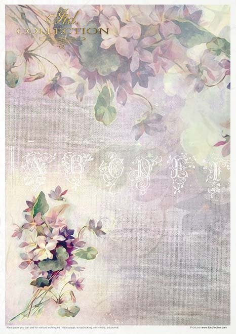 ITD Collection Rice Paper Pack Post Flower Post Violet