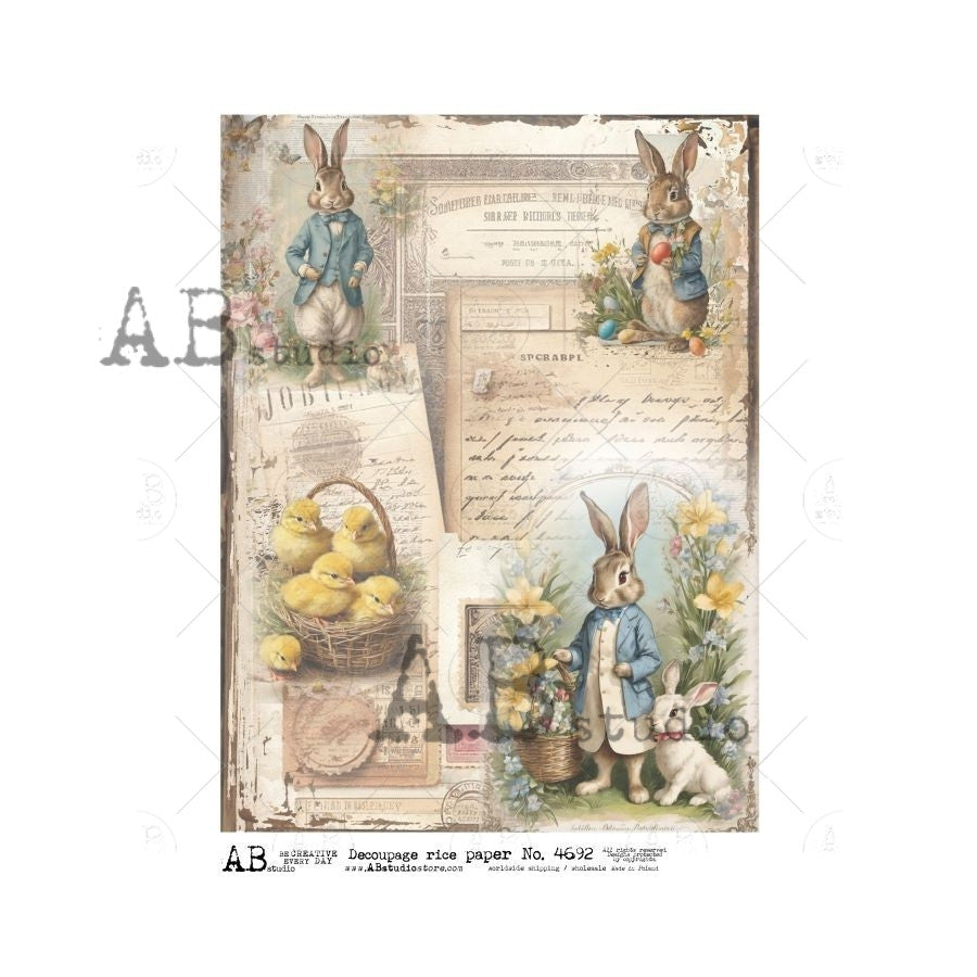 AB Studios Easter Ephemera A4 Rice Paper