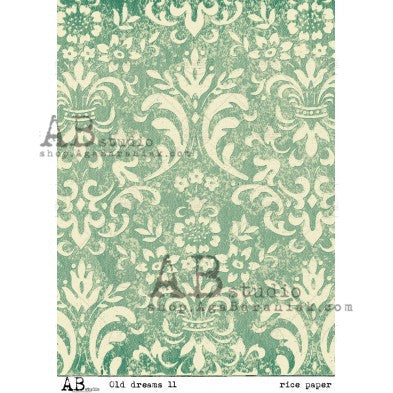 Old Dreams Damask - Mint Patina