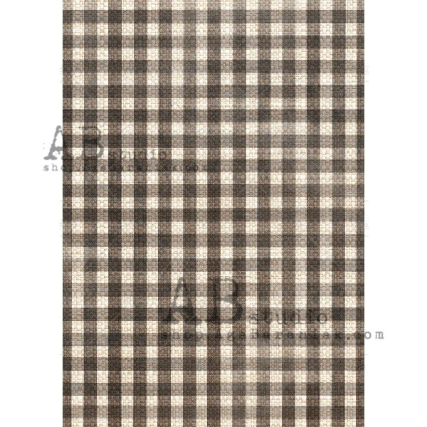 AB Studios Rice Paper A4 Black and Tan Plaid