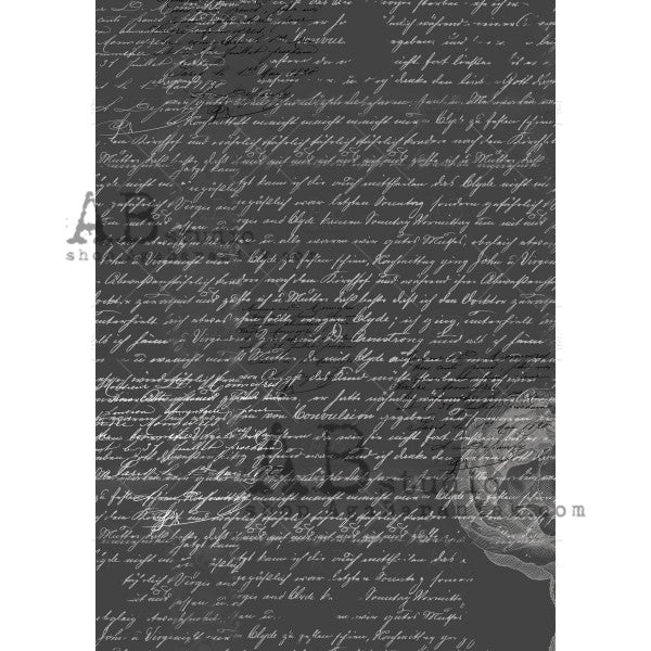 AB Studios Rice Paper A4 Black and White Script