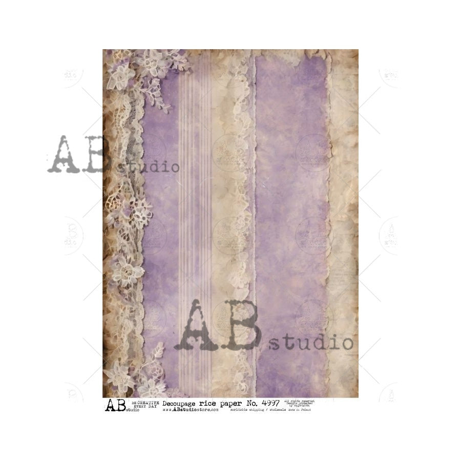 AB Studios Soft Lavender Background A4 Rice Paper