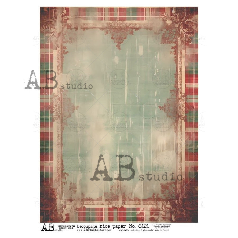 AB Studios Festive Red and Green Background Rice Paper