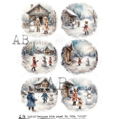Children & Snowmen – Vintage Winter Scenes Collection