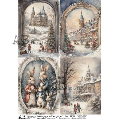 Winter Fairytale Scenes – Castles, Villages & Woodland Rabbits