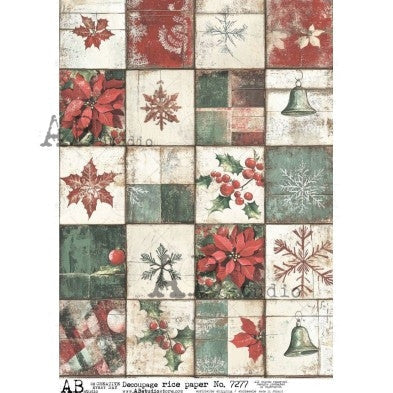 Vintage Christmas Patchwork – Poinsettias, Snowflakes & Bells