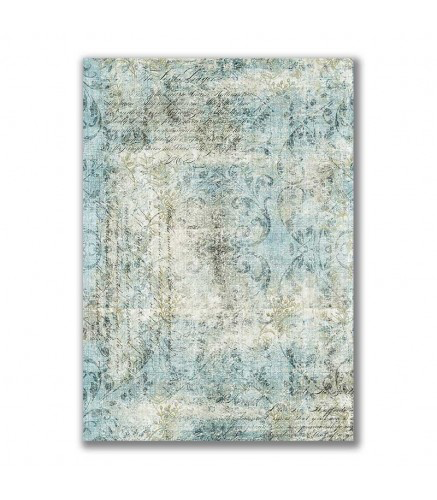 Vintage Script Blue – Large Format Rice Paper