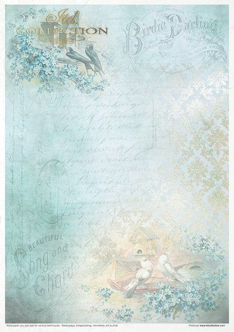 ITD Collection Rice Paper Pack Flower Post Forget me Not
