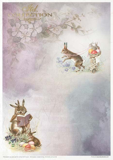 ITD Collection Rice Paper Pack of 11 A4 Easter Bunny