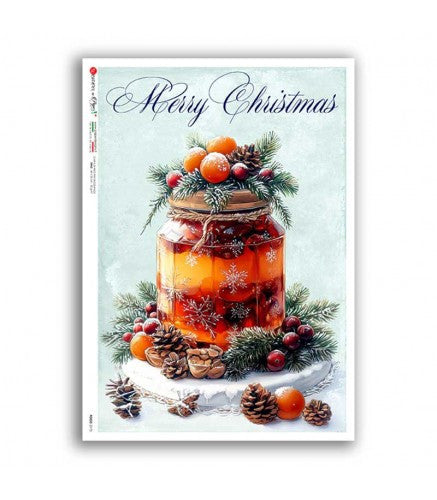 Christmas Jar – A4 Rice Paper for Decoupage