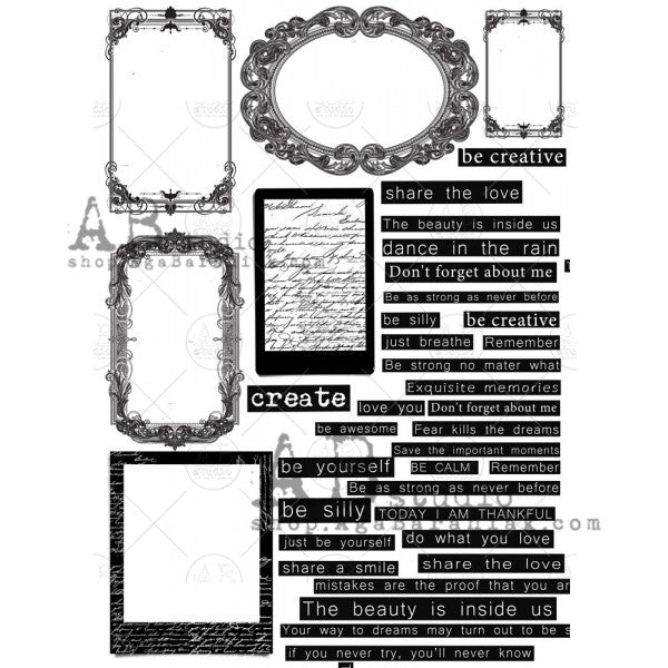 AB Studios Gold Vellum Paper Frames and Quotes