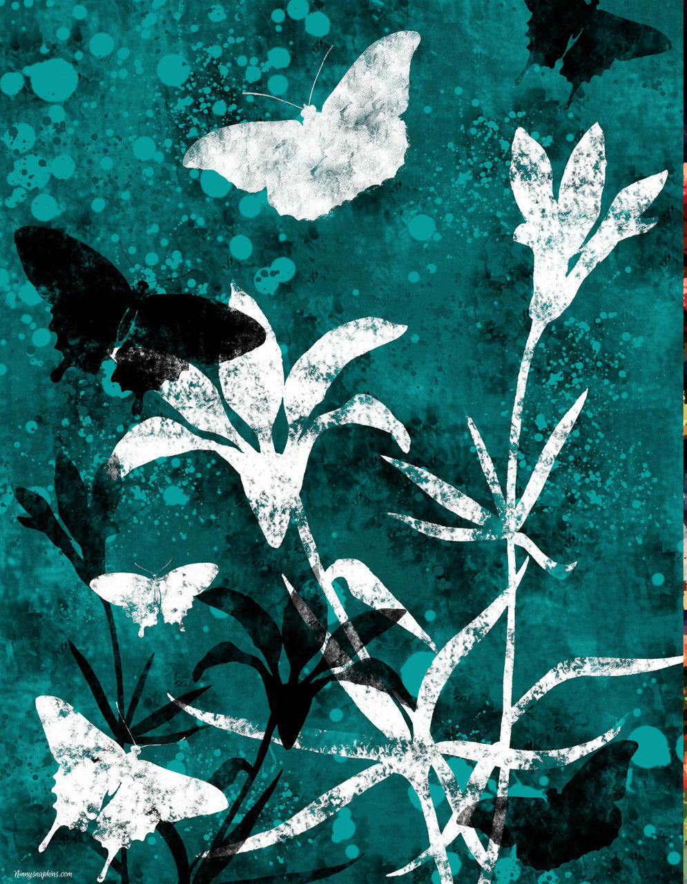 Ninny's Napkins -Twilight Lilies- Tear Resistant Tissue Paper - Size A3